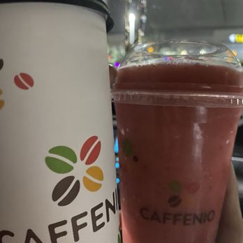 Caffenio - Strawberry lemonade yambe & hot matcha w oat milk - Cafes Near Me - Mesa, Arizona