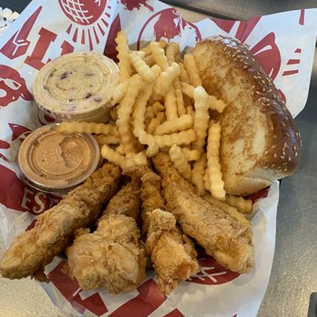 Raising Cane's Chicken Fingers - Fingers are moist and juicy! Canes sauce aioli tangy! - Chicken Shop Near Me - Wasilla, Alaska Raising Cane's Chicken Fingers - Fingers are moist and juicy! Canes sauce aioli tangy! - Chicken Shop Near Me - Wasilla, Alaska