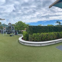 Coral Way Community Center Playground - Beautiful clean park w train toddler playground, a 3-5 year old and an amazing 3 story slide (best I've ever seen!)