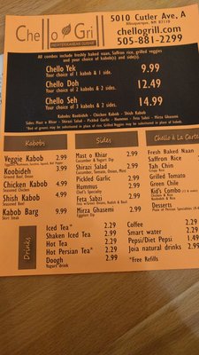 Menu photo 6 Chello Grill Albuquerque, NM