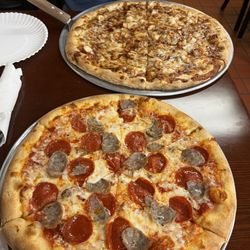 Mike and Mario’s Italian Restaurant - 12" Pep & sausage and 14" BBQ Chicken
