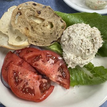 Bagel Snack - Tuna salad platter with bagel chips - Bagels Near Me - Pompano Beach, Florida