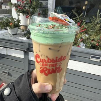 Curbside on the Run - Resting Grinch Face iced latte - Coffee & Tea Near Me - Pittsburgh, Pennsylvania Curbside on the Run - Resting Grinch Face iced latte - Coffee & Tea Near Me - Pittsburgh, Pennsylvania