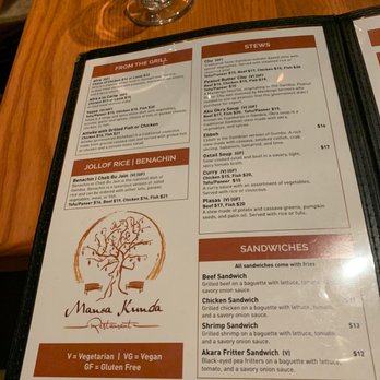 Mansa Kunda Restaurant - Menu - African Near Me - Takoma Park, Maryland