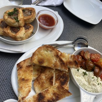 Elephant & Castle - Roasted Tomato & Whipped Feta and Mini Sausage Rolls - British Near Me - Seattle, Washington