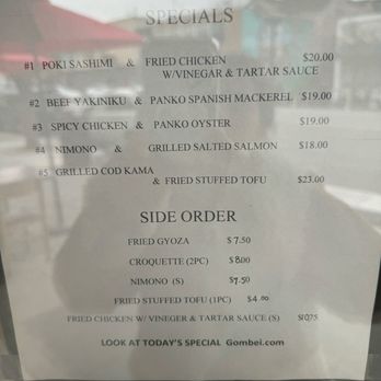 Gombei - Speacials - Japanese Near Me - San Jose, California