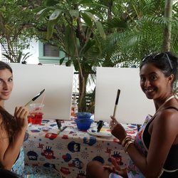 Mai Tai's and Monet - Paint night at my home on the northshore of hawaii!!