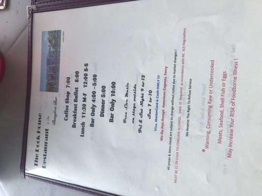 Menu photo 1 Dock House Restaurant Beaufort, NC