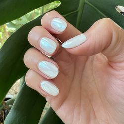 Tip Nails - Chrome w white gel