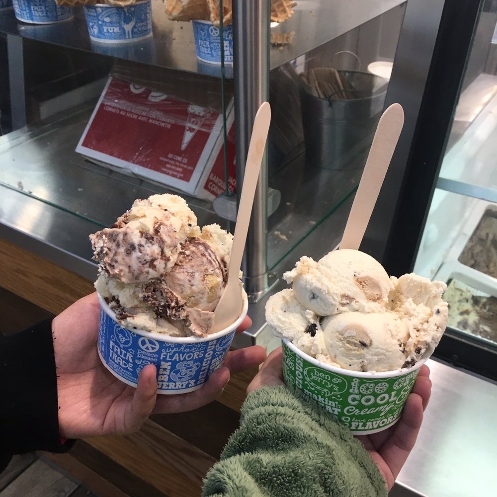 Ben & Jerry’s - Left is the Wake N' Bake and right is the chocolate chip cookie dough small - Ice Cream & Frozen Yogurt Near Me - Vienna, Virginia Ben & Jerry’s - Left is the Wake N' Bake and right is the chocolate chip cookie dough small - Ice Cream & Frozen Yogurt Near Me - Vienna, Virginia