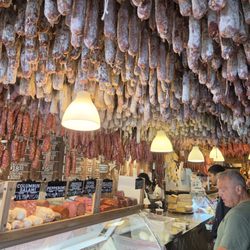 Calabria Pork Store - Hanging dry cured Calabrian Sausage