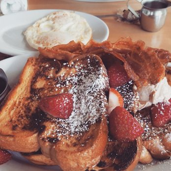 Morgans Restaurant - French toast side of over easy eggs - New American Near Me - Miami, Florida Morgans Restaurant - French toast side of over easy eggs - New American Near Me - Miami, Florida