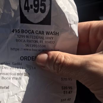 Boca Car Wash - Receipt - Car Wash Near Me - Boca Raton, Florida