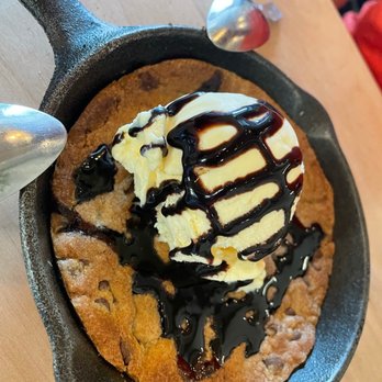 Basil & Board - chocolate chip skillet cookie and fab vanilla ice cream - Pizza Near Me - Salem, Oregon Basil & Board - chocolate chip skillet cookie and fab vanilla ice cream - Pizza Near Me - Salem, Oregon