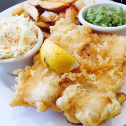 Golden Fish & Chips - Haddock and chips and coleslaw