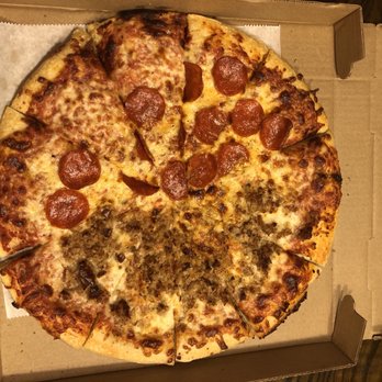 The 78 Pub @ This Guy's Pizza - Half pepperoni and sausage pizza. - Pizza Near Me - Johnston, Rhode Island