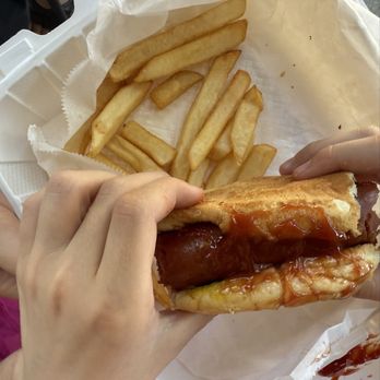 Vernon Street Grill - Kid's Hot Dog comes with fries and a big portion! - American Near Me - Roseville, California Vernon Street Grill - Kid's Hot Dog comes with fries and a big portion! - American Near Me - Roseville, California