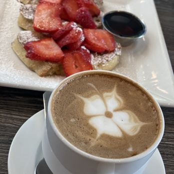 Coupa Cafe - Colonnade - Médium Carmel Medium Caramel Macchiato and Strawberry French Toast. - Cafes Near Me - Los Altos, California Coupa Cafe - Colonnade - Médium Carmel Medium Caramel Macchiato and Strawberry French Toast. - Cafes Near Me - Los Altos, California