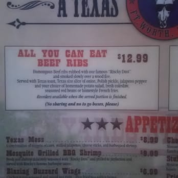 Riscky's BBQ - Menu special - 11/28/14 - Barbeque Near Me - Fort Worth, Texas