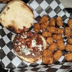 Cheers Sports Bar & Liquor Store - Burger with Tater tots