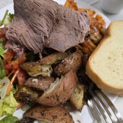 Italian Athletic Clubs of America-Rentals - Todays Thursday lunch was Italian style roast beef, pasta, potatoes, green salad and french bread, yum