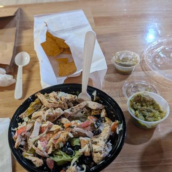 El Greco's Burritos - Chicken bowl, guac, chips, pop - Mexican Near Me - Chicago, Illinois