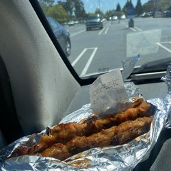 BBQ Stand Outside Island Pacific - Pork & chicken bbq skewers 2/9.80
