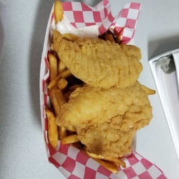 Stix & Strips - Golden chicken strips and fries. Dipping cups would be nice for the condiments. - Food Trucks Near Me Stix & Strips - Golden chicken strips and fries. Dipping cups would be nice for the condiments. - Food Trucks Near Me