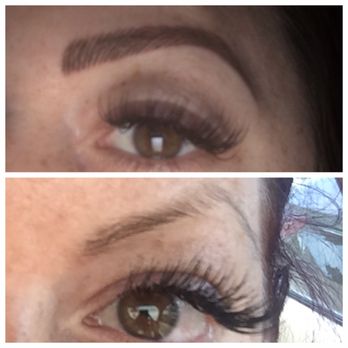 Miami Brow Studio - Before on the bottom (obviously) and microblading on top :) - Permanent Makeup Near Me - Miami, Florida