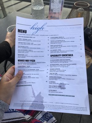 Menu photo 1 High Rooftop Lounge Venice, CA Menu photo 1 High Rooftop Lounge Venice, CA