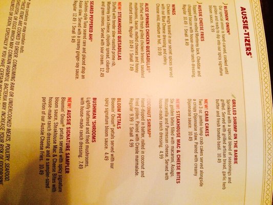 Menu photo 1 Outback Steakhouse Dover, DE