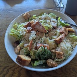 Caesar..note the ample cheese and homemade croutons. Caesar..note the ample cheese and homemade croutons.