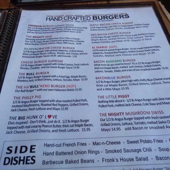Fronk's - part of menu 12/7/18 - Burgers Near Me - Bellflower, California