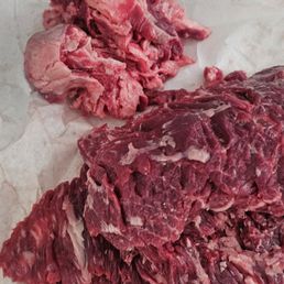 1lb of membrane and silver skin for 4lbs of beef. 1lb of membrane and silver skin for 4lbs of beef.