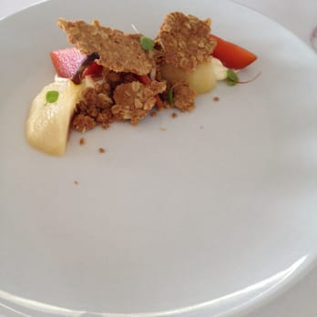 Star of Greece - Topping off our $70 tasting menu with dessert of poached plum, pear and a vanilla cream with cinnamon biscuits! - Coffee & Tea Near Me - Port Willunga, SA