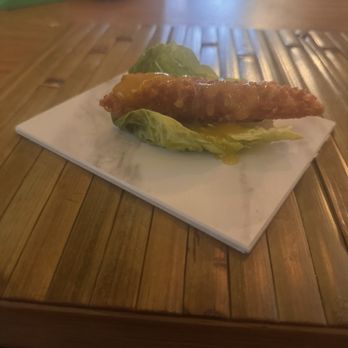 Qbo - Prawn samosa with mango chutney - Restaurants Near Me - Málaga, Massachusetts