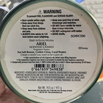 Bath & Body Works - Ariel's three-wick candle - Cosmetics & Beauty Supply Near Me - Providence, Rhode Island