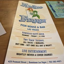 Happy hour and daily specials.