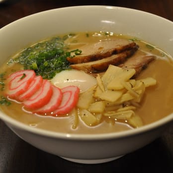 Star Noodle - Star Ramen ($9.00) - roast pork, a poached egg, sliced bamboo shoots, rice cakes, and chopped scallions in a pork broth - Asian Fusion Near Me - Lahaina, Hawaii Star Noodle - Star Ramen ($9.00) - roast pork, a poached egg, sliced bamboo shoots, rice cakes, and chopped scallions in a pork broth - Asian Fusion Near Me - Lahaina, Hawaii