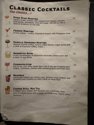 Menu photo 1 Copper Still Edinburgh, EDH