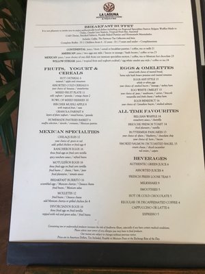 Menu photo 7 Brisas Playa del Carmen, ROO