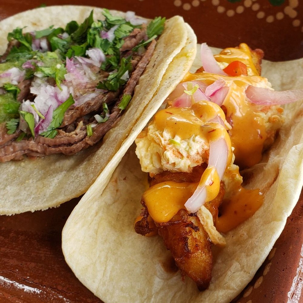 Bandito's Mexican Grill - Beef taco and Baja fish taco. - Mexican Near Me - Ogunquit, Maine Bandito's Mexican Grill - Beef taco and Baja fish taco. - Mexican Near Me - Ogunquit, Maine