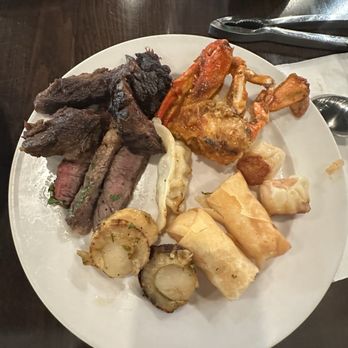 Mizumi - Seared scallops, blue crabs, rib eye steak, beef short ribs, fried shrimp rolls and shao mai. - Sushi Bars Near Me - Little Neck, New York Mizumi - Seared scallops, blue crabs, rib eye steak, beef short ribs, fried shrimp rolls and shao mai. - Sushi Bars Near Me - Little Neck, New York