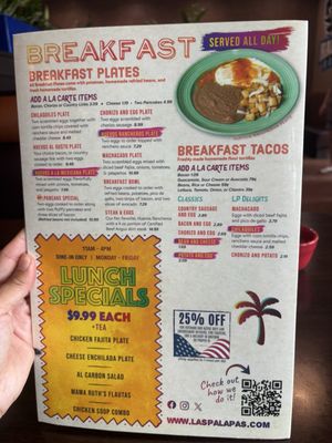 Menu photo 3 Las Palapas San Antonio, TX
