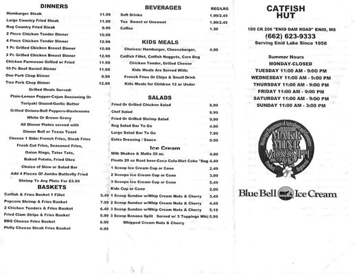 Menu photo 3 Catfish Hut Oakland, MS
