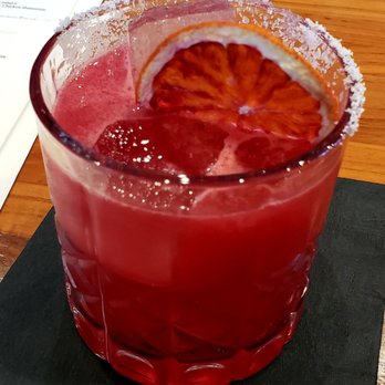 The Olive Restobar - Hibiscus Margarita with Mezcal. $14.00. - Mediterranean Near Me - Downey, California