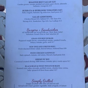 The Barn - Lunch Menu - New American Near Me - Block Island, Rhode Island