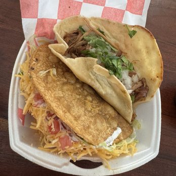 Tio Fun Mexican Munchies - Carnitas Taco & Ground Beef Taco. Both are great - would order again - Mexican Near Me - Nashville, Tennessee Tio Fun Mexican Munchies - Carnitas Taco & Ground Beef Taco. Both are great - would order again - Mexican Near Me - Nashville, Tennessee