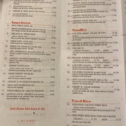 Thai Station Restaurant - Menu July 2023