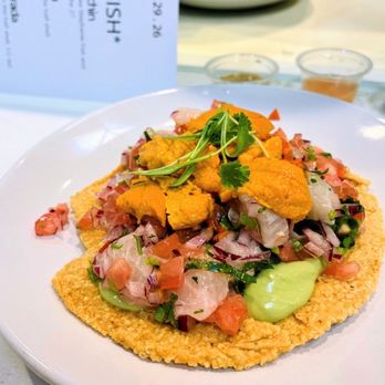 Holbox - Tostada de Kampachi + Uni - Latin American Near Me - Los Angeles, California Holbox - Tostada de Kampachi + Uni - Latin American Near Me - Los Angeles, California